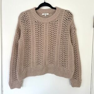 Madewell Windemere Pointelle Pullover Wool Blend Sweater Women's‎ Size XS Bisque